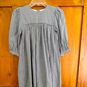 Strasburg Girls Black White Check Dress Detachable Collar 6